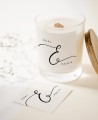 Adhesivos cuadrados para recuerdos de boda minimalistas