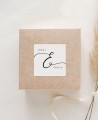 Pegatinas cuadradas para regalos de boda con nombres