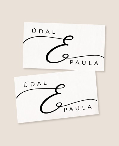 Pegatinas rectangulares horizontales para regalos de boda minimal