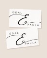 Pegatinas rectangulares horizontales para regalos de boda minimal
