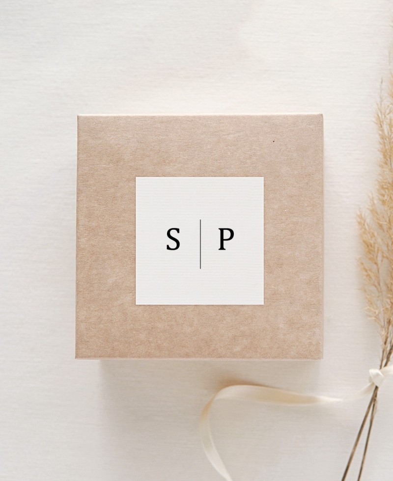 Adhesivos cuadrados para recuerdos de boda personalizadas minimalistas Adhesivos cuadrados para recuerdos de boda personalizadas minimalistas