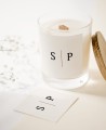 Pegatinas cuadradas para detalles de boda con iniciales