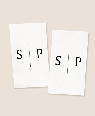 Vertical rectangular sticker for wedding gifts with initials
