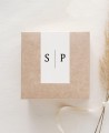 Pegatinas rectangulares verticales para recuerdos de boda minimalistas