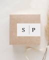 Pegatinas rectangulares horizontales para regalos de boda con iniciales