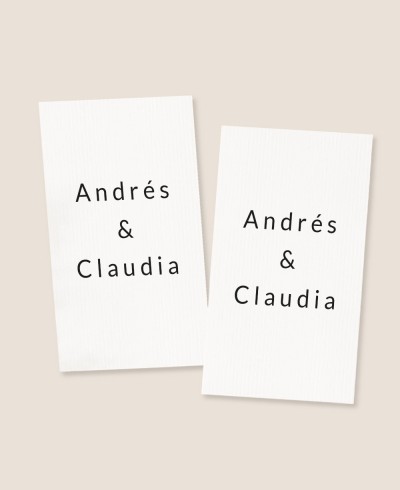 Vertical rectangular sticker for wedding gifts with names