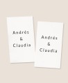 Vertical rectangular sticker for wedding gifts with names