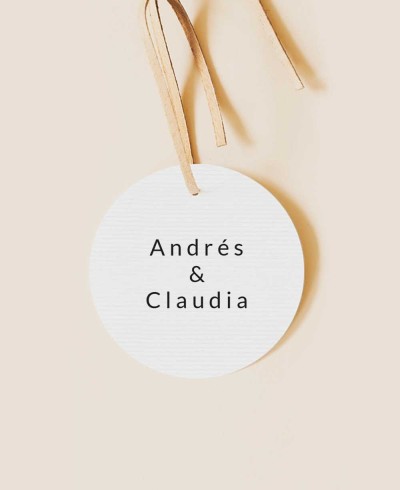 Etiquette ronde pour détails de mariage collection minimale Manhattan