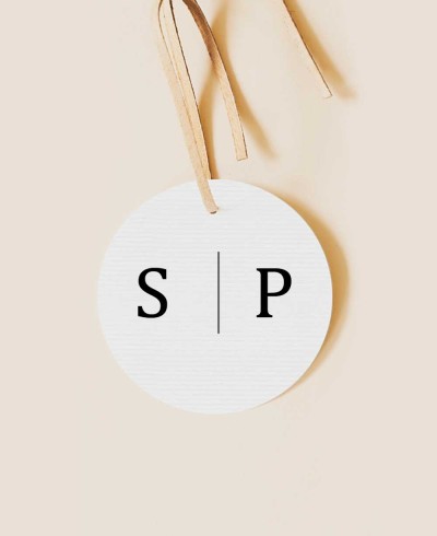 Round label for wedding details minimal Tokyo collection