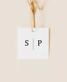 Etiqueta cuadrada para detalles de boda colección minimal Tokyo