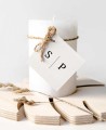 Etiquetas cuadradas de boda personalizadas minimalistas