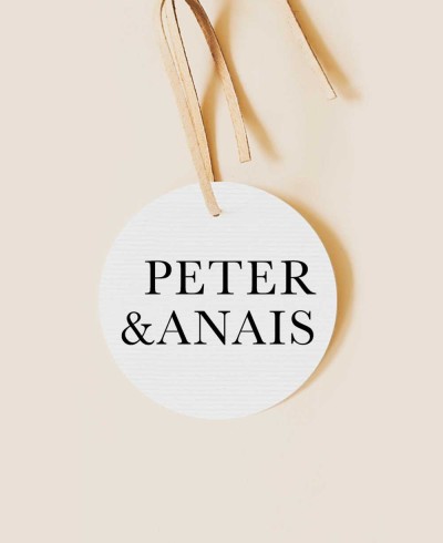Etiquette ronde pour détails de mariage collection minimale Paris