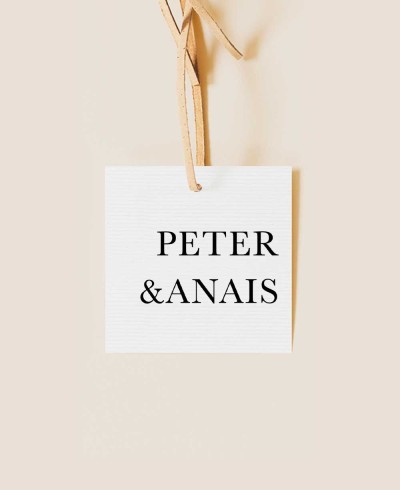 Etichetta quadrata per dettagli matrimonio collezione minimal Berlino