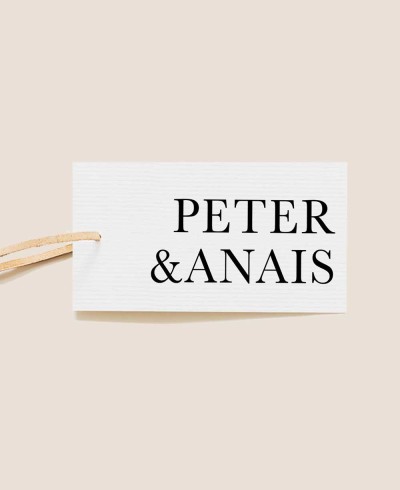 Etichetta rettangolare per i dettagli del matrimonio della collezione minimal Berlin