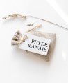 Rechteckige Etiketten für minimalistische Hochzeitsgeschenke