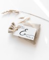 Etiqueta retangular para lembrancinhas de casamento personalizadas