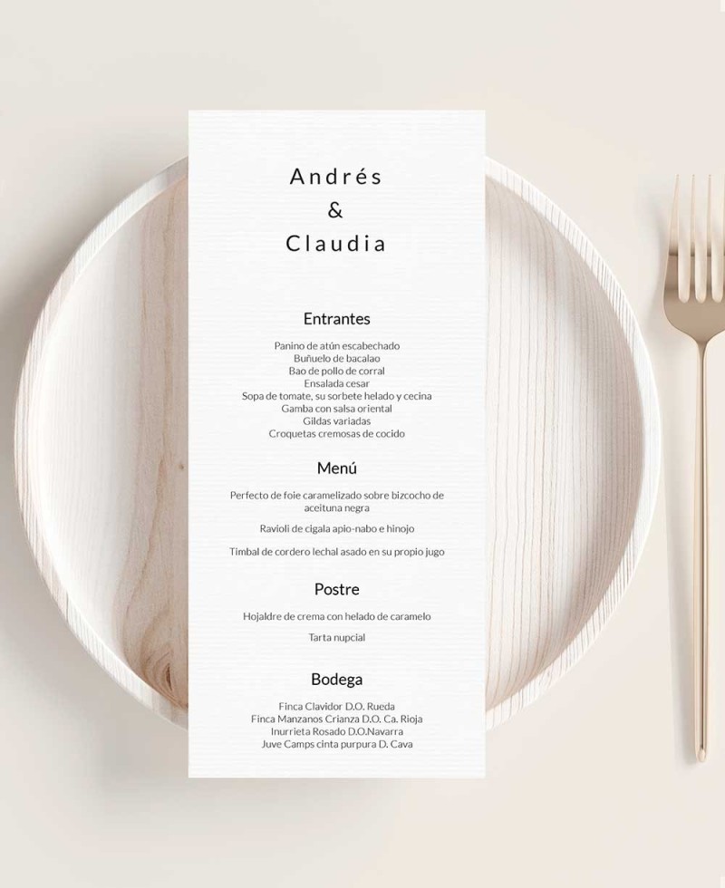 Menu de mariage collection minimale Manhattan Menu de mariage collection minimale Manhattan