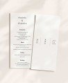 Elegante schwarz-weiße Hochzeitsmenüs minimalistisch
