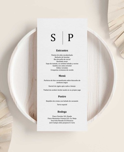 Elegante menu di nozze collezione minimale Tokyo