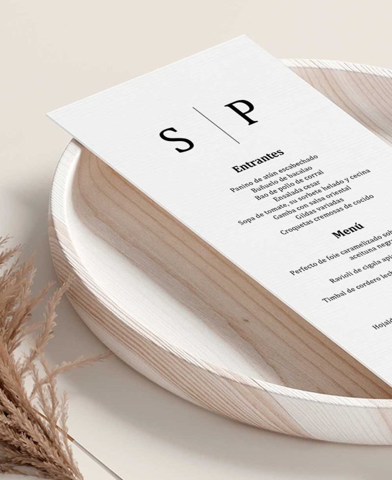 Personalized minimalist style wedding menu Personalized minimalist style wedding menu