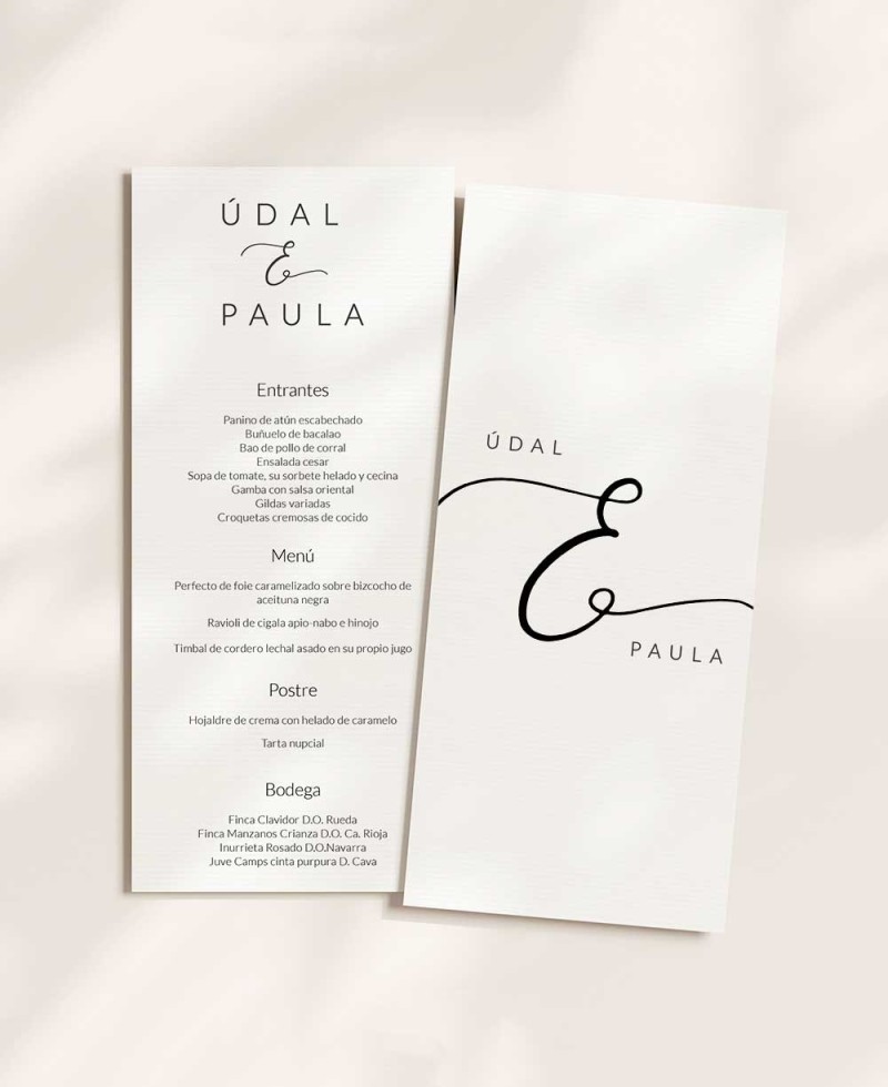 Menù di nozze personalizzati, tipografie bellissime Menù di nozze personalizzati, tipografie bellissime