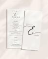 Individuelle Hochzeitsmenüs, schöne Typografien