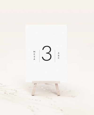 Números de mesa de casamento de estilo minimalista