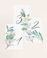 Botanical print wedding table numbers