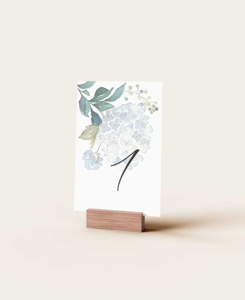 Número de mesa de casamento de coleção botânica azul Número de mesa de casamento de coleção botânica azul