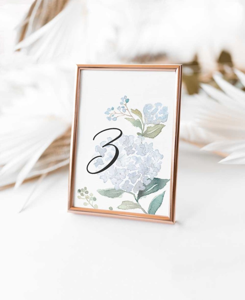 Number of table for weddings collection blue hydrangeas Number of table for weddings collection blue hydrangeas