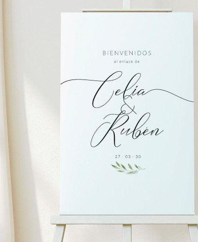 Zoom affiche de bienvenue personnalisée olivier