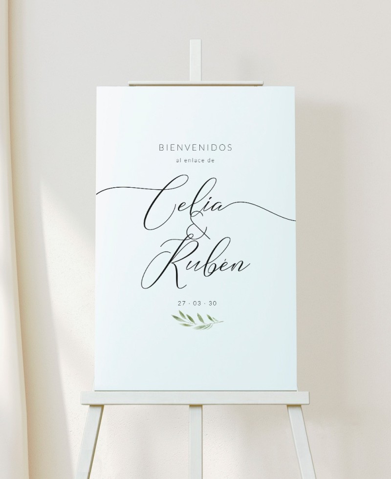 Cartel de bienvenida para bodas olivo nombres Cartel de bienvenida para bodas olivo nombres