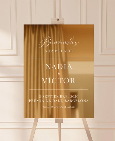 Cartel para entrada de bodas con nombres