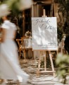 Cartel de bienvenida para bodas romántica nombres
