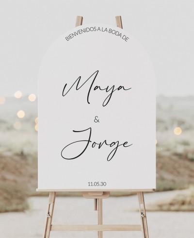 Poster di benvenuto per matrimoni Names Arch