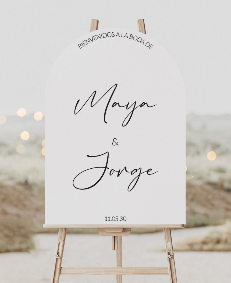 Poster di benvenuto per matrimoni Names Arch
