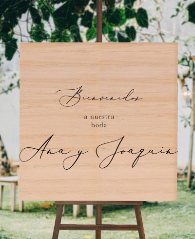 Insegna quadrata in legno personalizzata per matrimoni