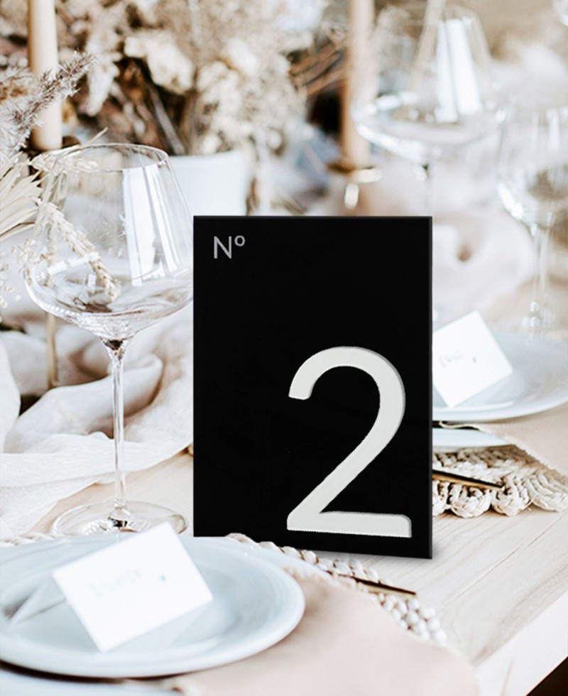 Número de mesa para bodas moderno Número de mesa para bodas moderno