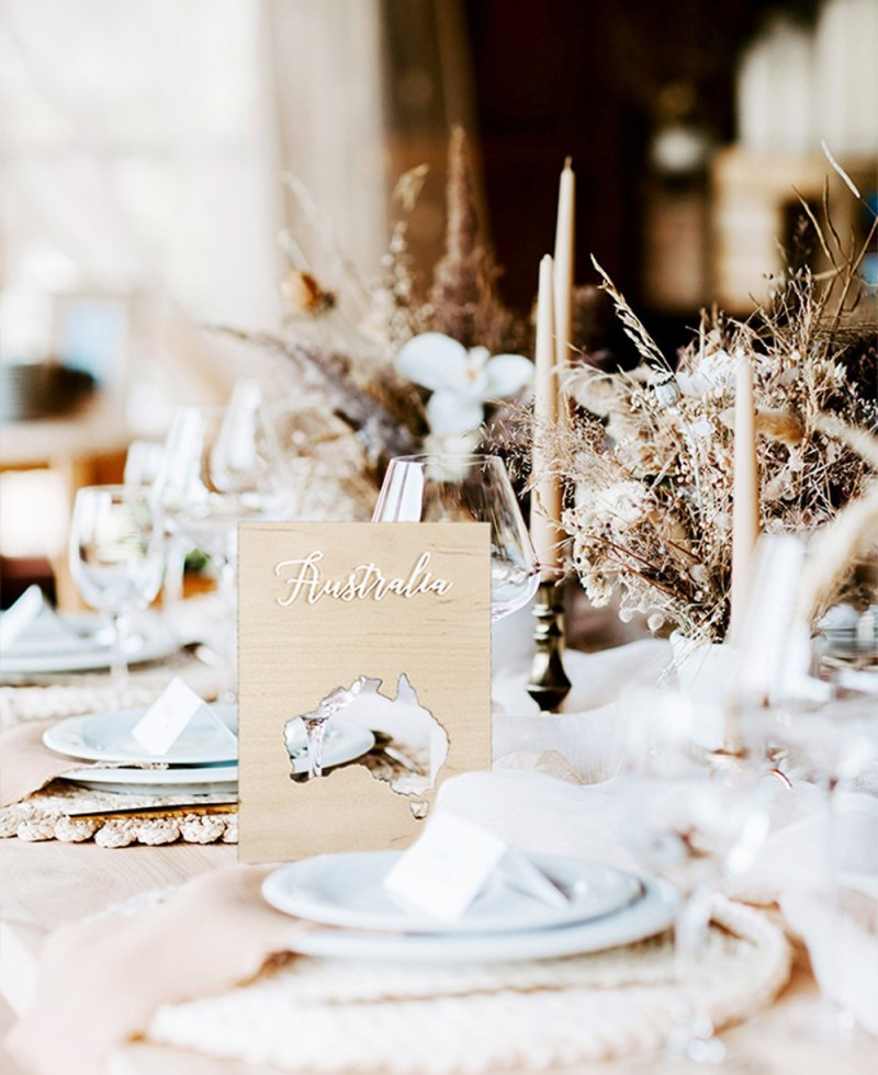 Numero de mesa de madera para bodas países Numero de mesa de madera para bodas países