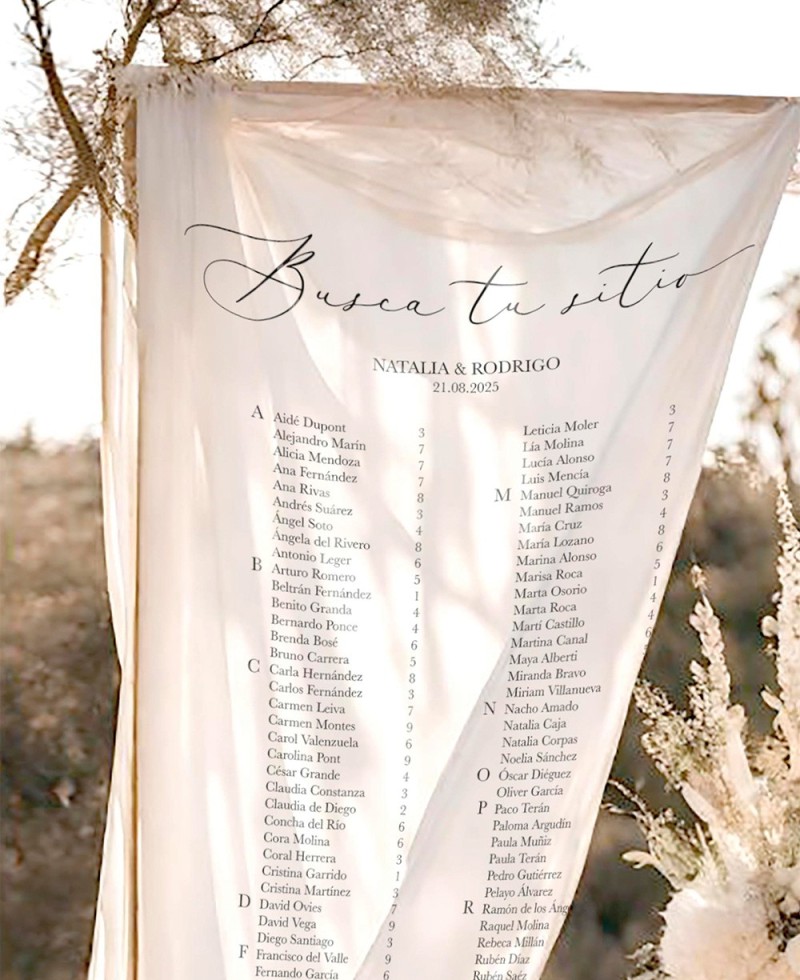 Cartaz de assento de plano de casamento Boho personalizado