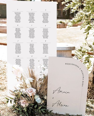 Seating plan para bodas conjunto medio arco