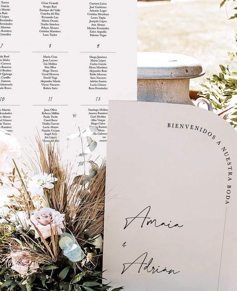 Carteles seating plan para bodas semi arco Carteles seating plan para bodas semi arco