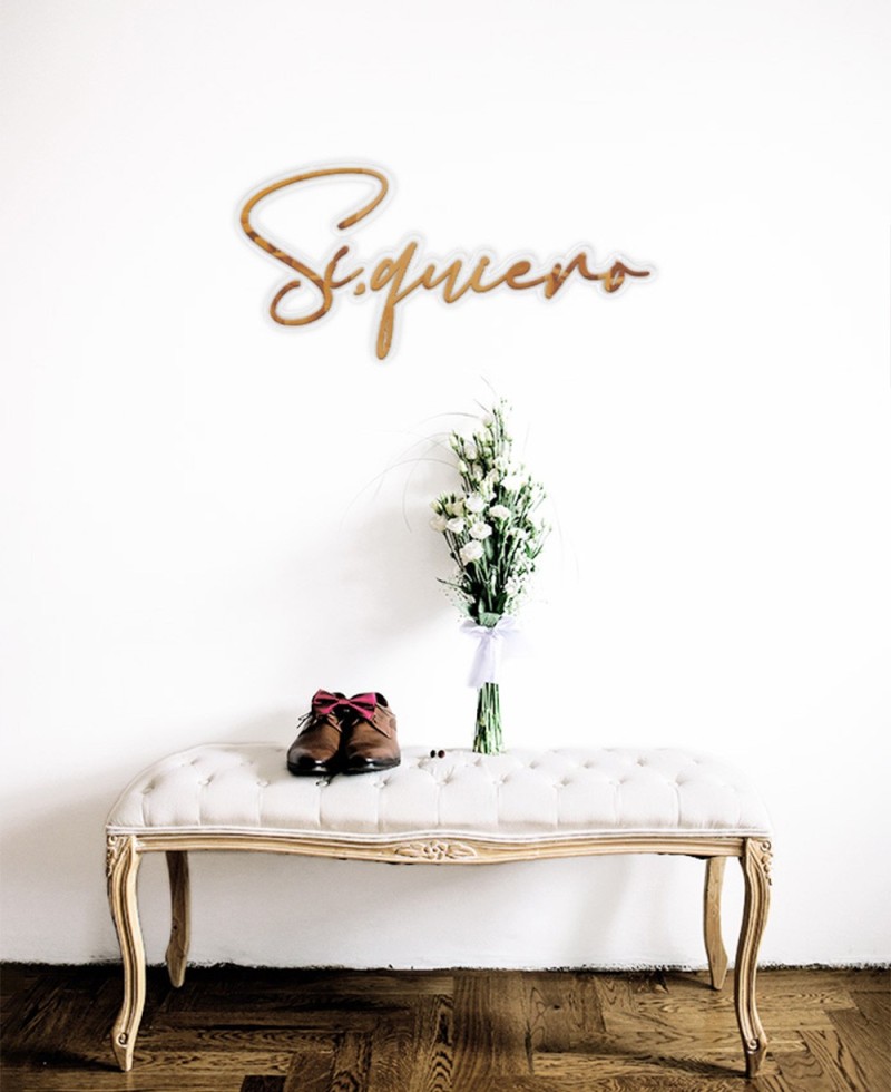 Cartel decorativo para bodas frase Sí, quiero Cartel decorativo para bodas frase Sí, quiero