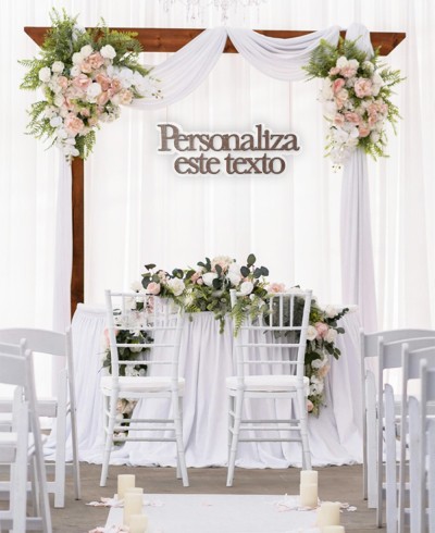 Texto personalizado para decoración de bodas