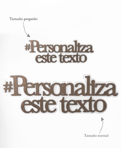 Tamaños carteles personalizados hashtag caligráfico