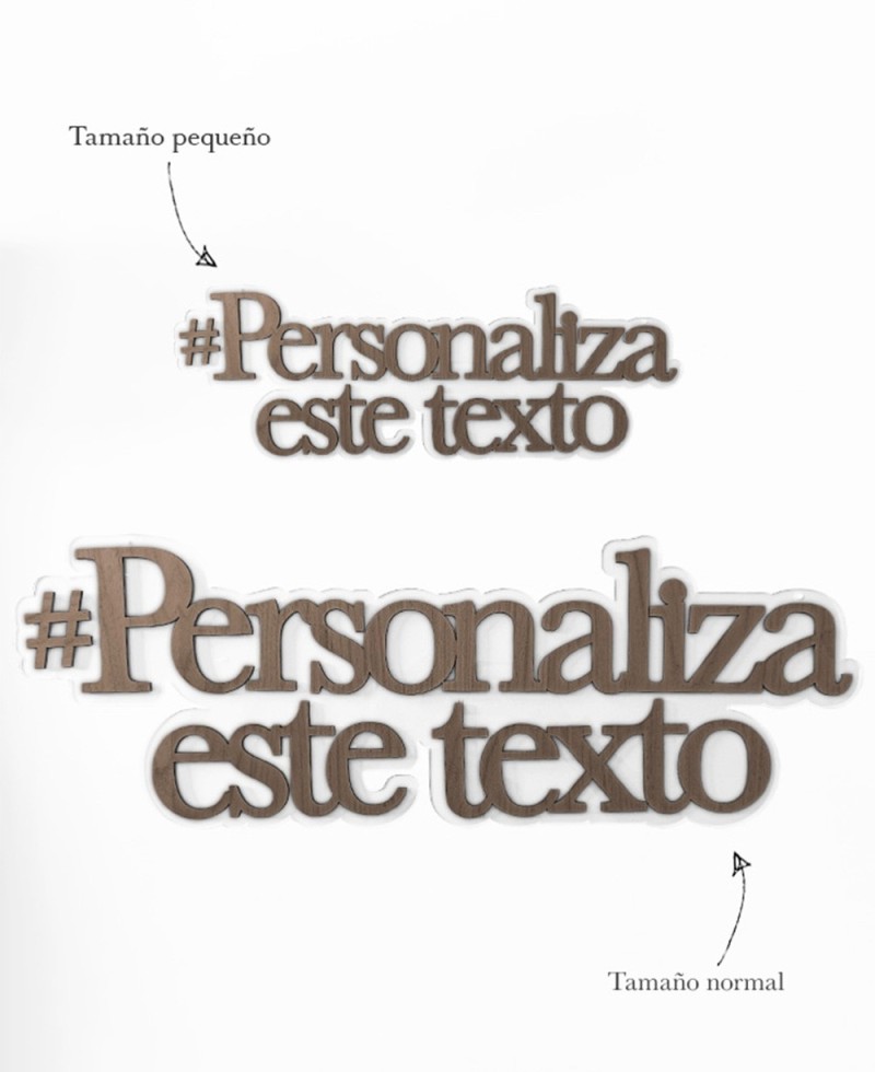 Tamaños carteles personalizados hashtag caligráfico Tamaños carteles personalizados hashtag caligráfico