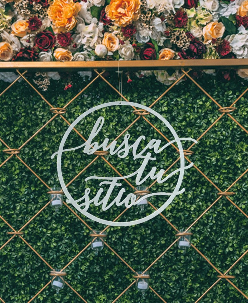 Cartel decorativo busca tu sitio círculo para bodas Cartel decorativo busca tu sitio círculo para bodas