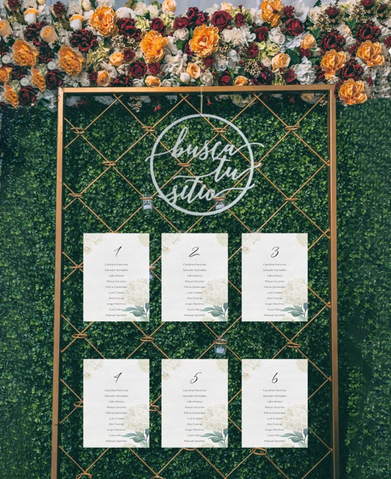 Cartel decoración de boda para seating plan Cartel decoración de boda para seating plan