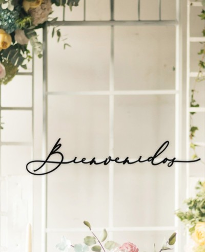 Cartel decorativo para bodas bienvenidos