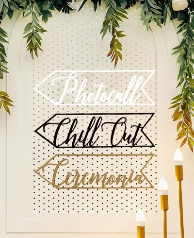 Flecha decorativa para bodas metacrilato
